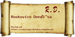 Roskovics Donáta névjegykártya